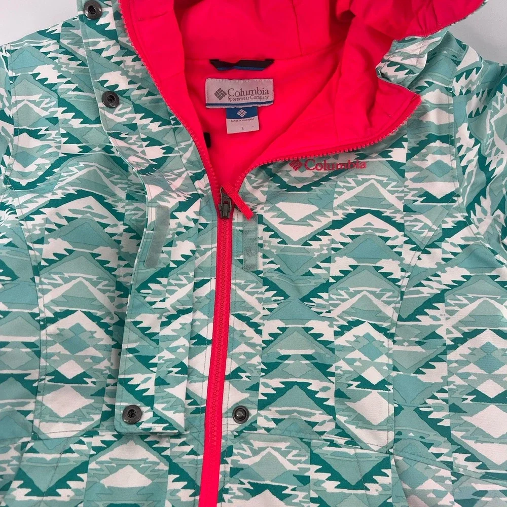Columbia Girls Size L Omni-Tech Hooded Interchange Kids Ski Winter Jacket Size L